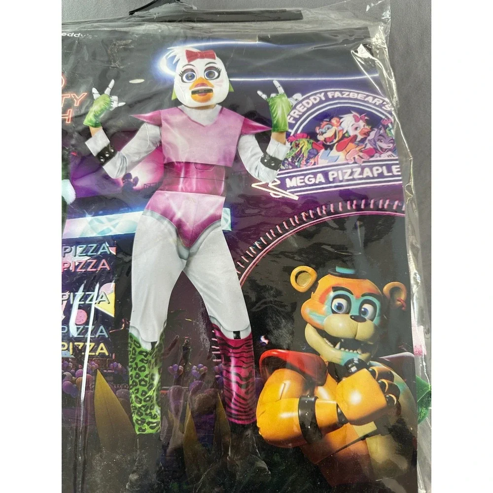 NEW FIVE NIGHTS AT FREDDY'S GLAMROCK CHICA COSTUME SZ XL(14-16) Kids COSPLAY NWT